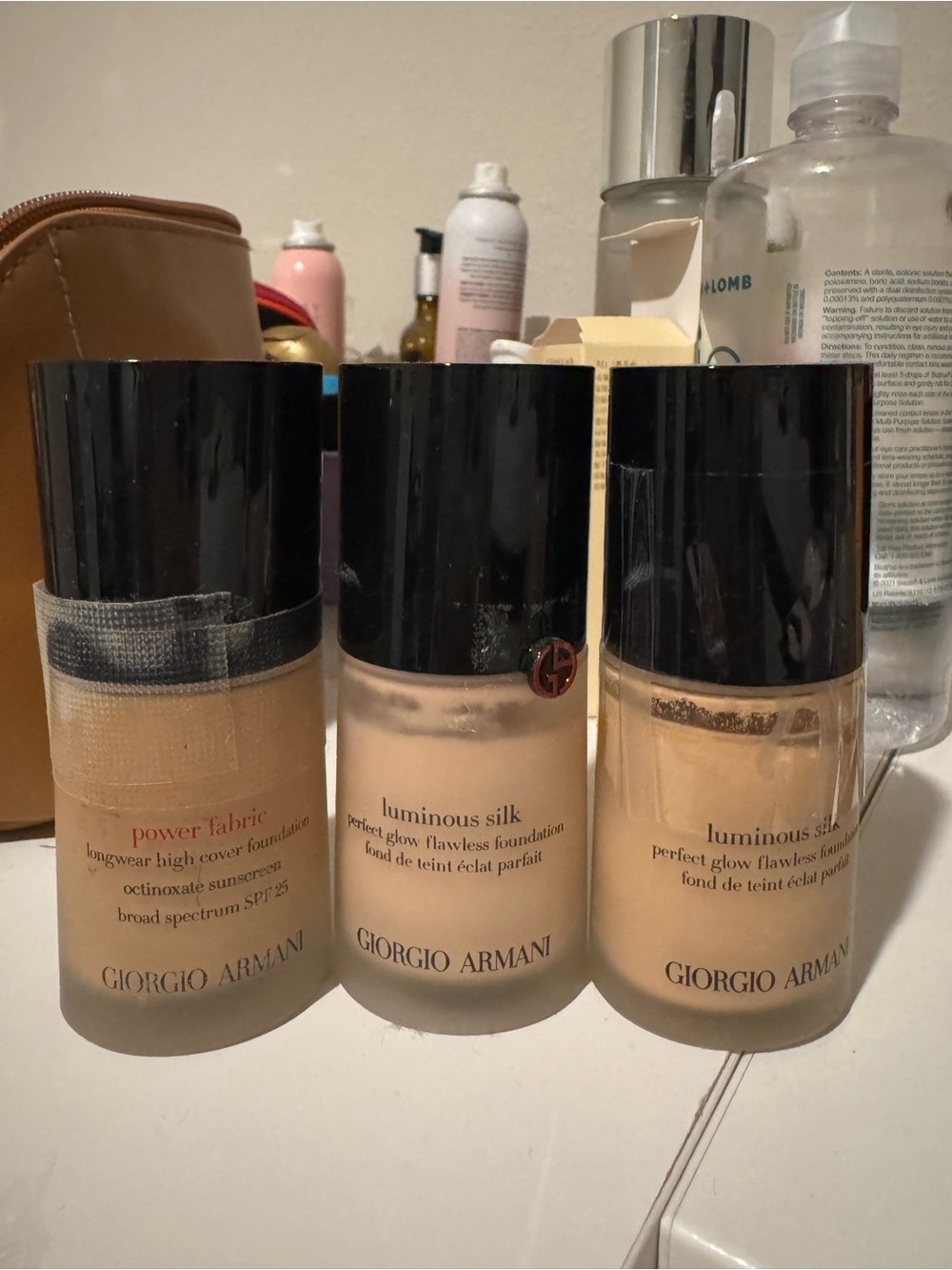 Giorgio Armani Luminous Silk & Power Fabric Foundation Trio - Beige Tones